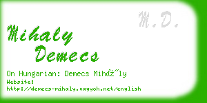 mihaly demecs business card